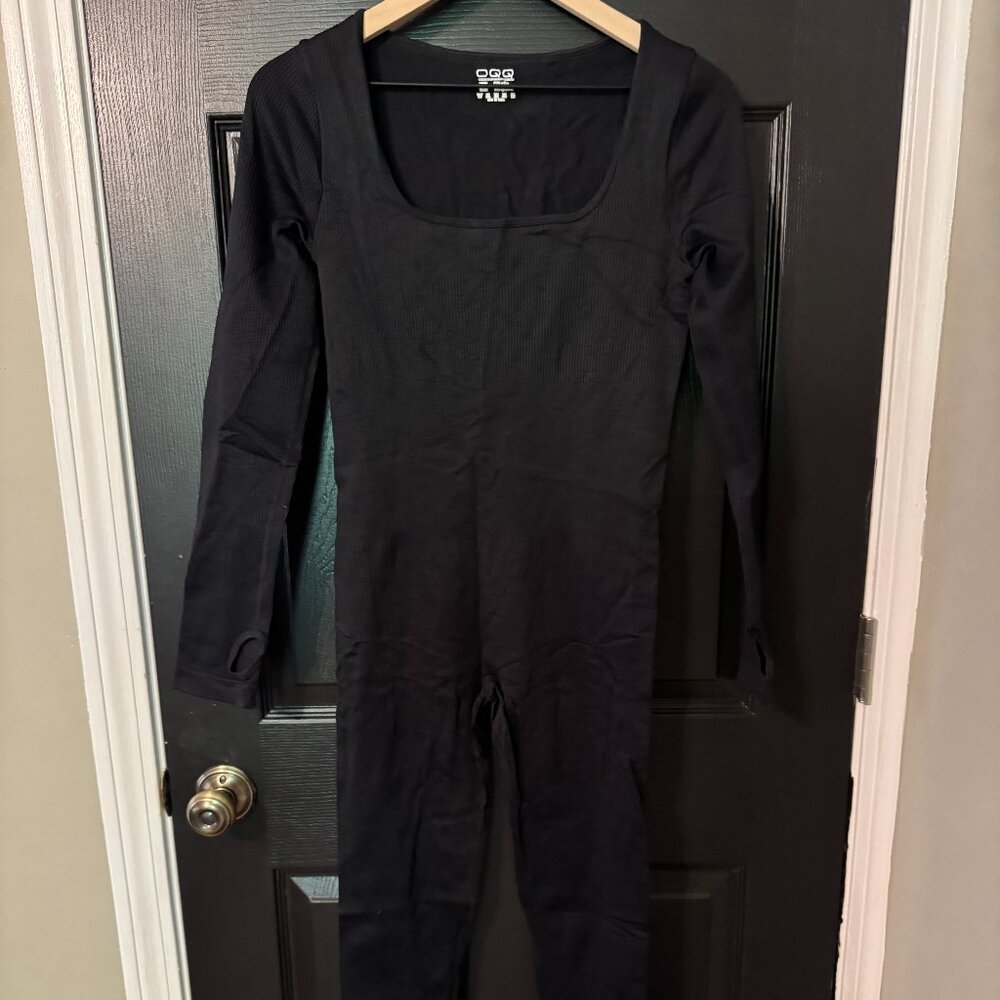 Womens Spandex Stretch Bodysuit Black Large